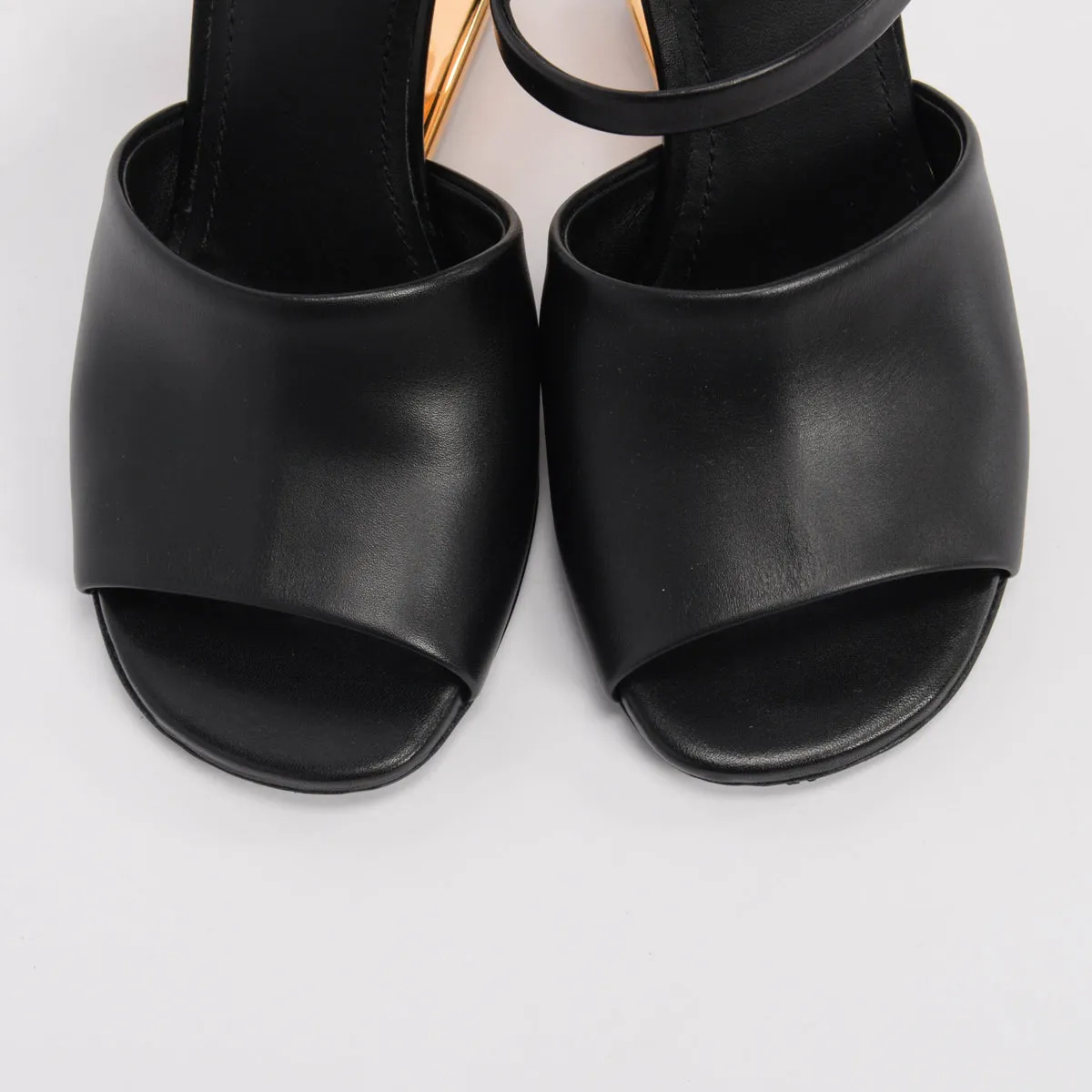 Fendi Black Lambskin Fendi First Mules 36