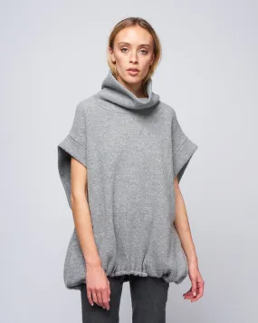 gisele rollneck gilet - mid grey