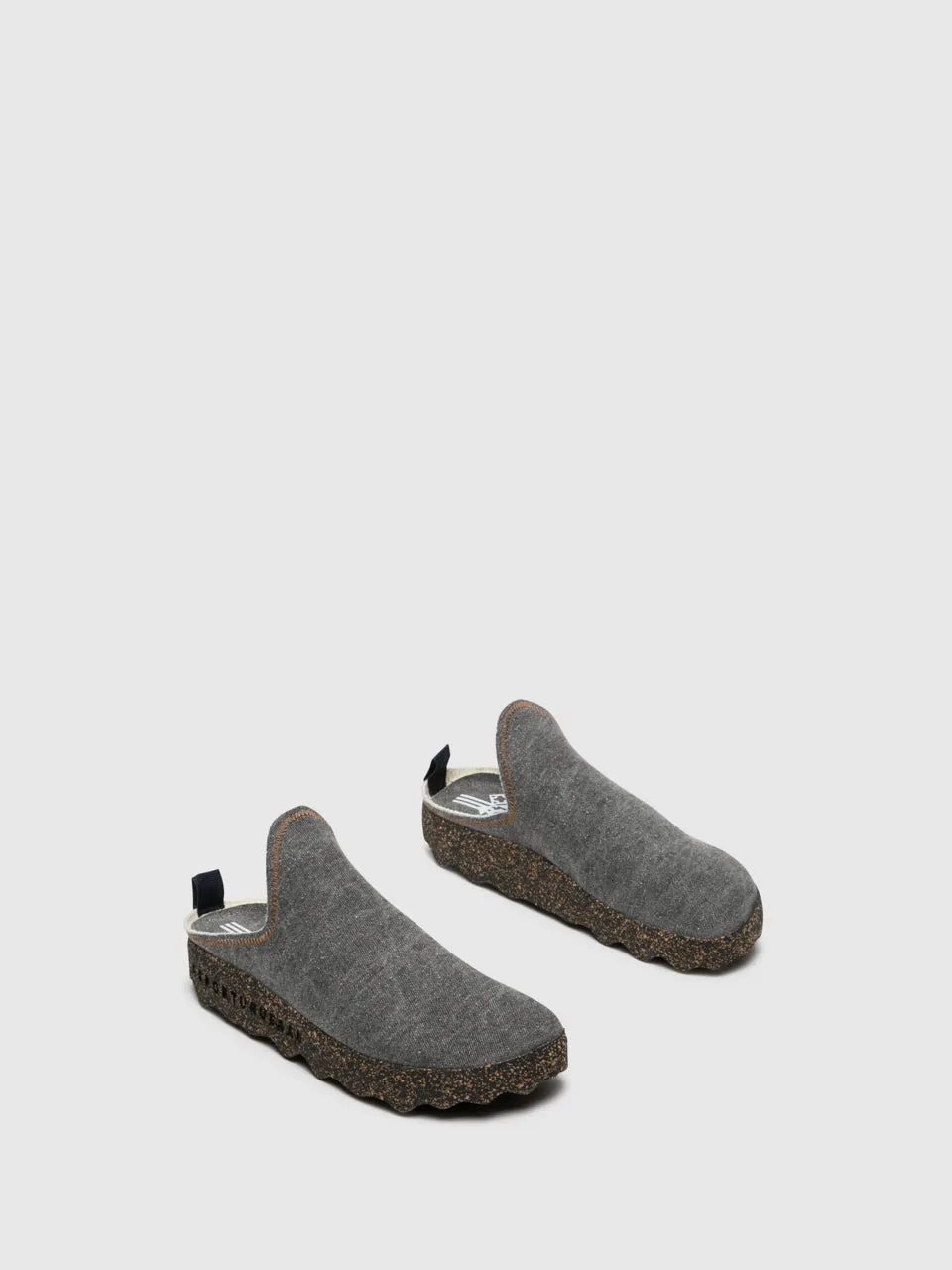 Gray Closed Mules