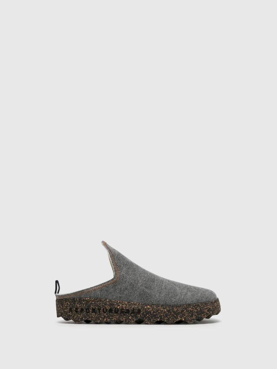 Gray Closed Mules