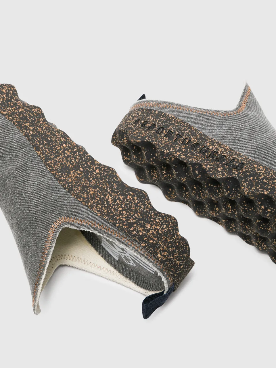 Gray Closed Mules