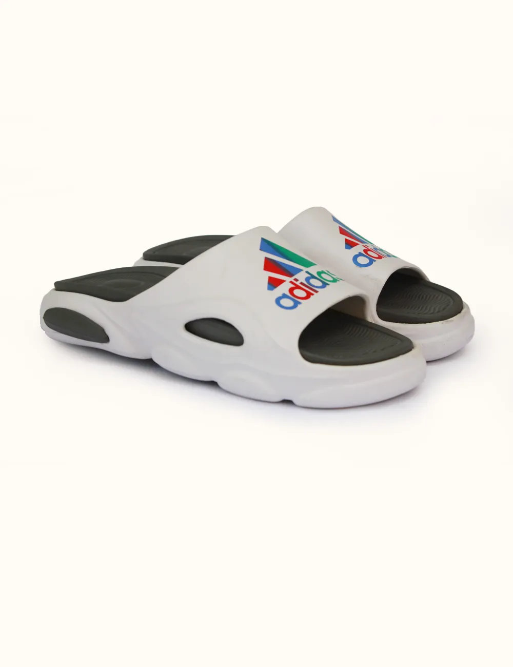 Grey White | Soft Slippers for Kids