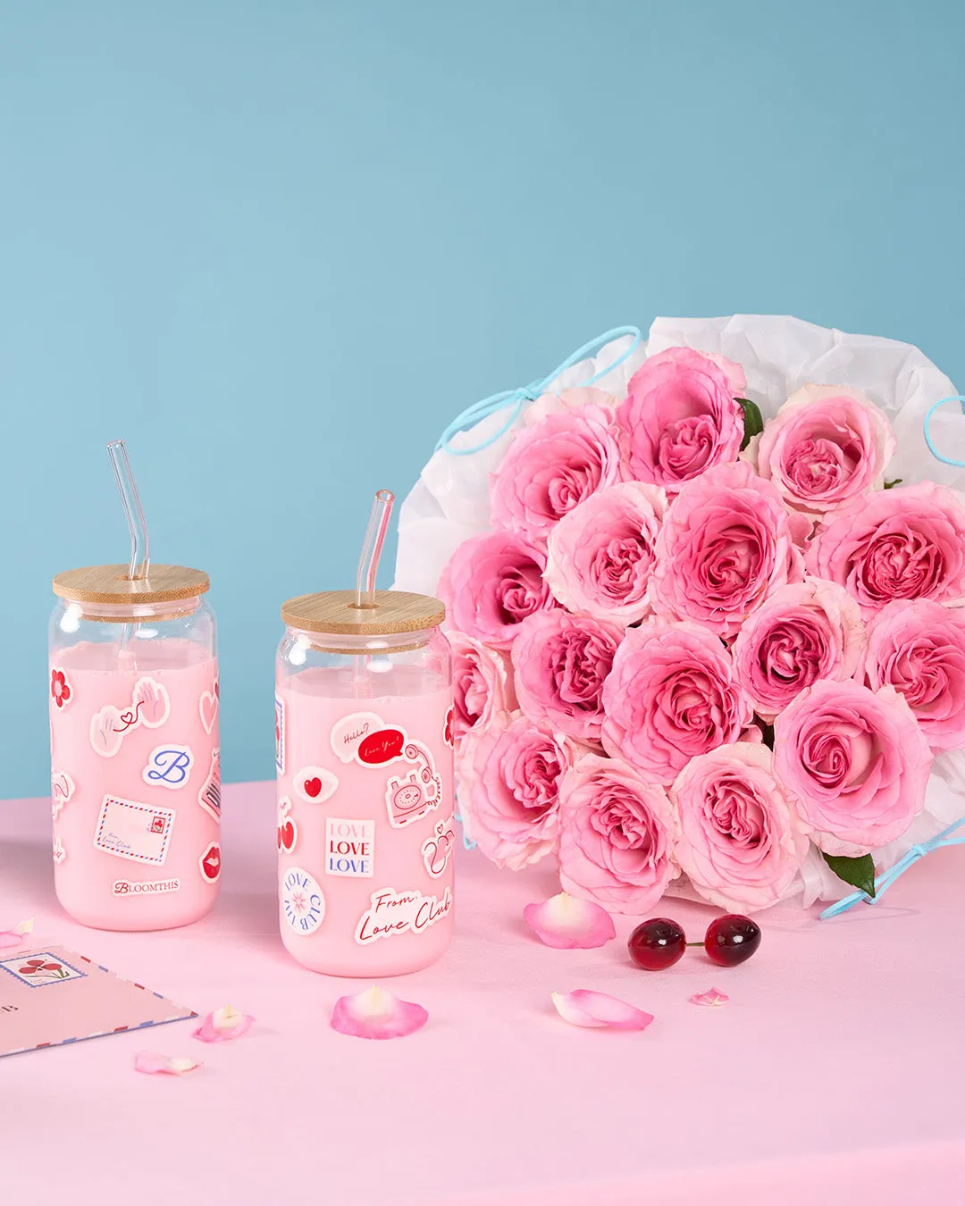 Laurie Pink Rose Valentine's Day Russian Bouquet (VD)