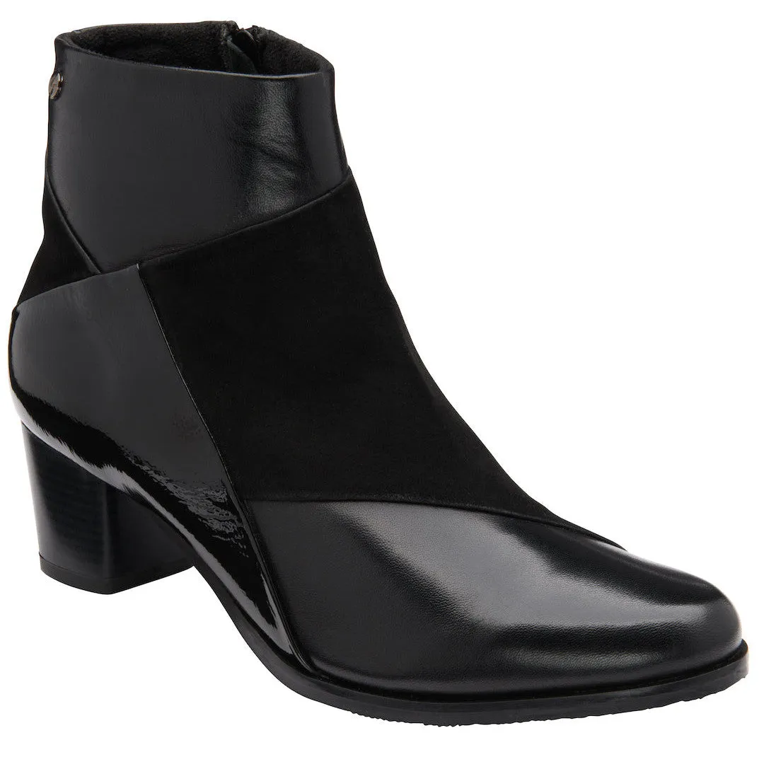 Lotus Booker Ladies Navy Leather Side Zip Ankle Boots