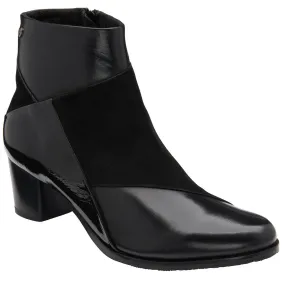 Lotus Booker Ladies Navy Leather Side Zip Ankle Boots