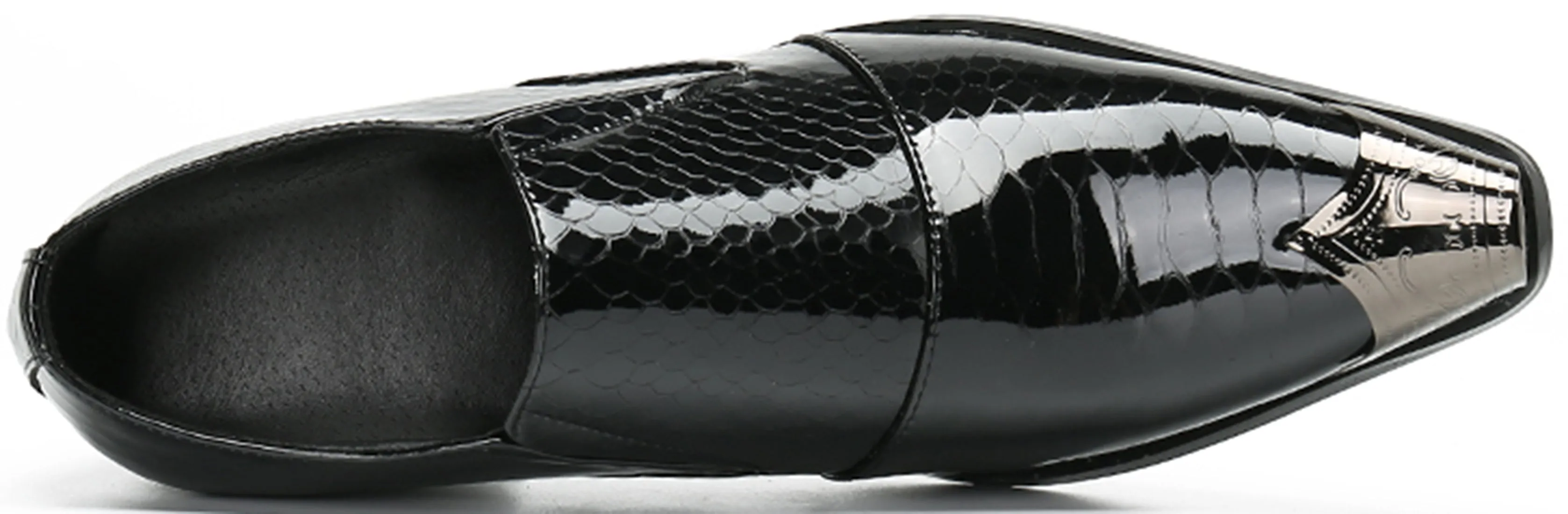 Men's Metal Tip Rivet Cuban Heel Opera Pumps