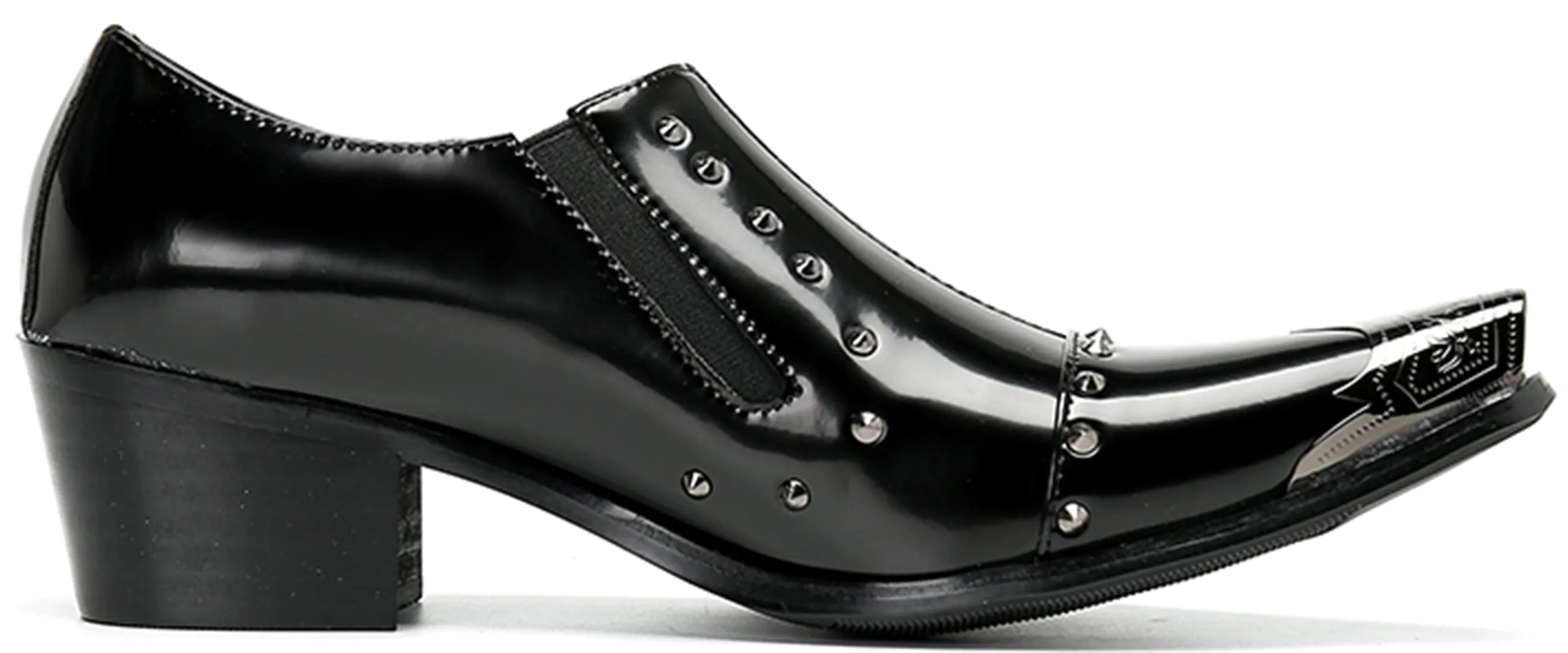 Men's Metal Tip Rivet Cuban Heel Opera Pumps