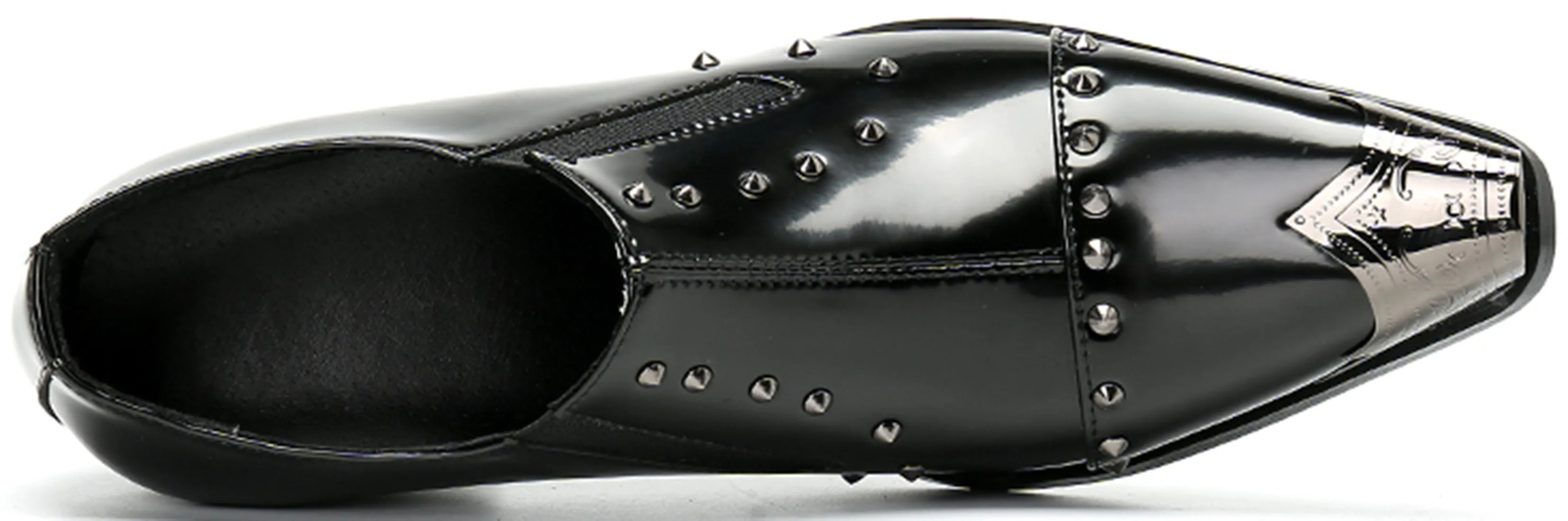 Men's Metal Tip Rivet Cuban Heel Opera Pumps