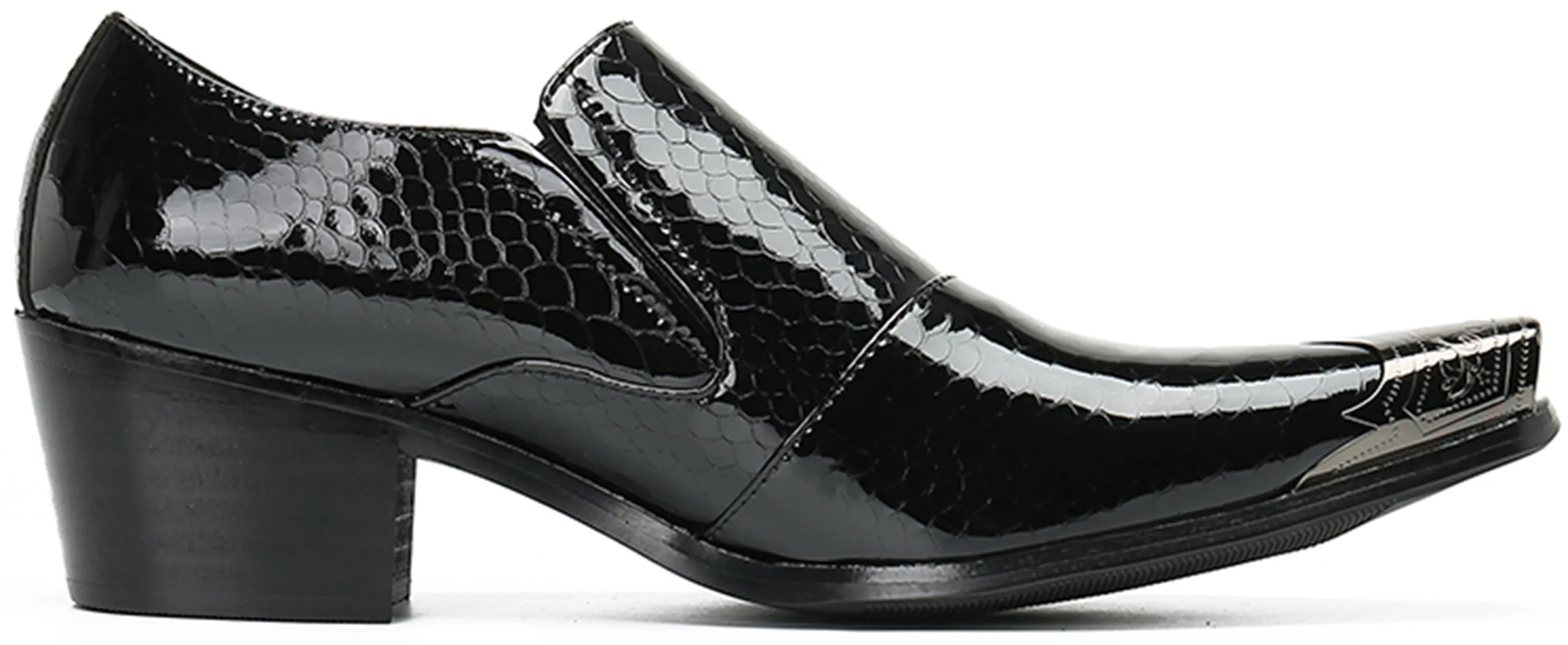 Men's Metal Tip Rivet Cuban Heel Opera Pumps