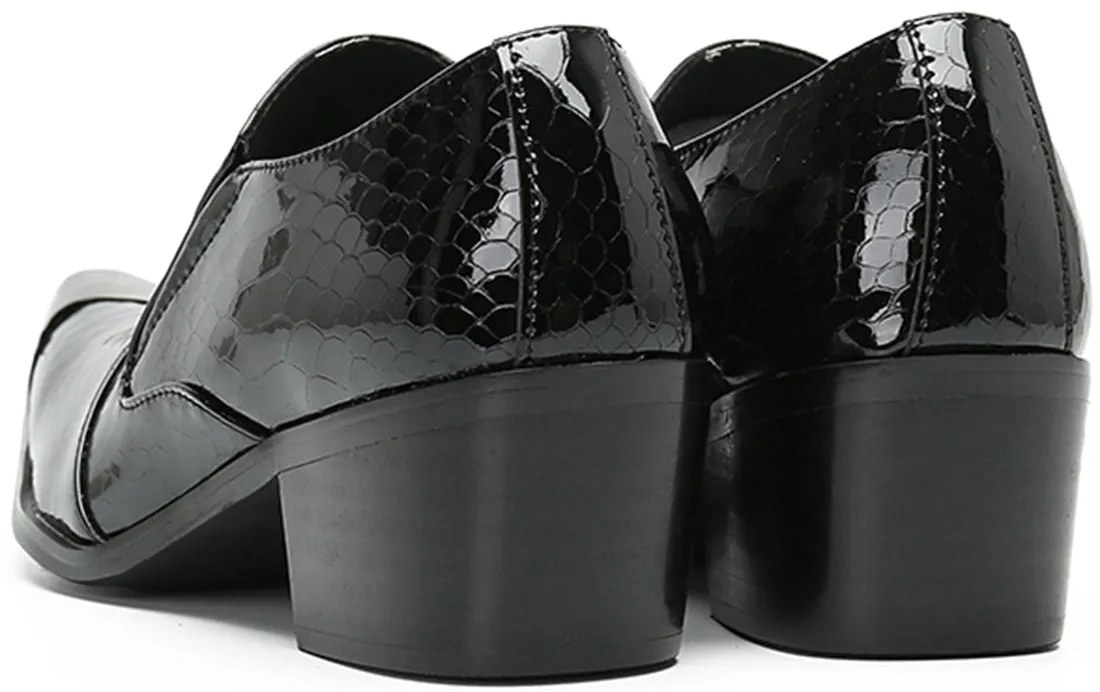 Men's Metal Tip Rivet Cuban Heel Opera Pumps