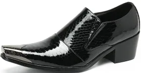 Men's Metal Tip Rivet Cuban Heel Opera Pumps