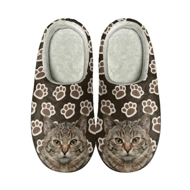 Meow-some Slippers: Casual Lightweight 3D Cat Print Cotton Slippers
