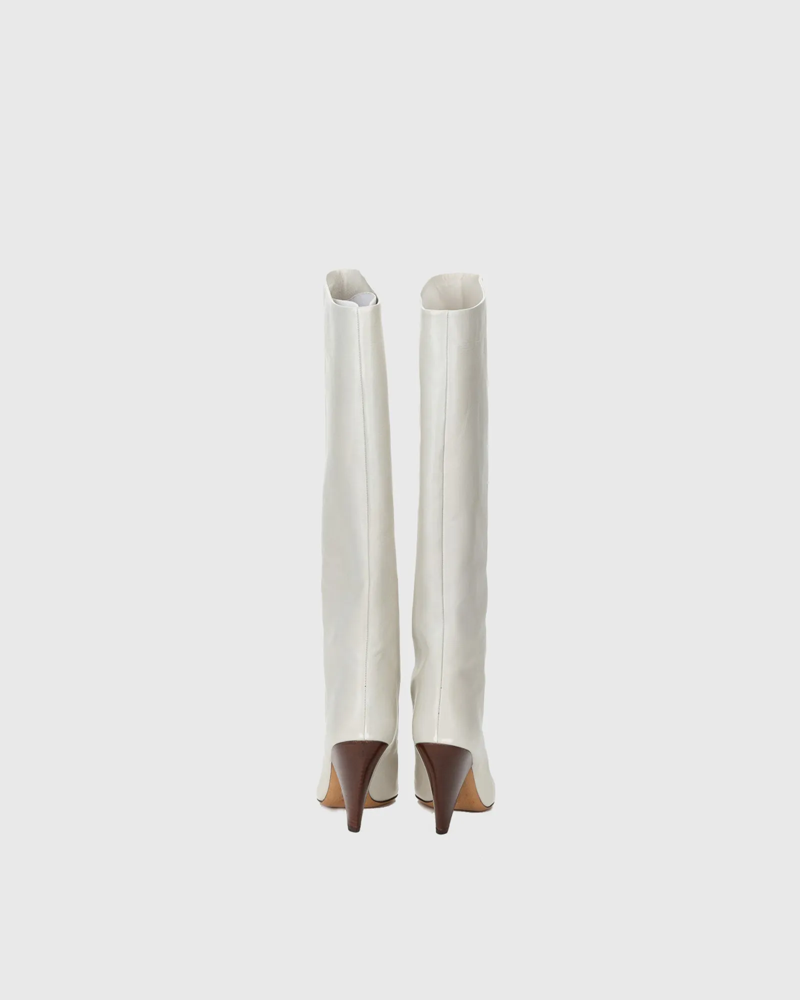 Ninfa Metal Toe Knee High Boots In White