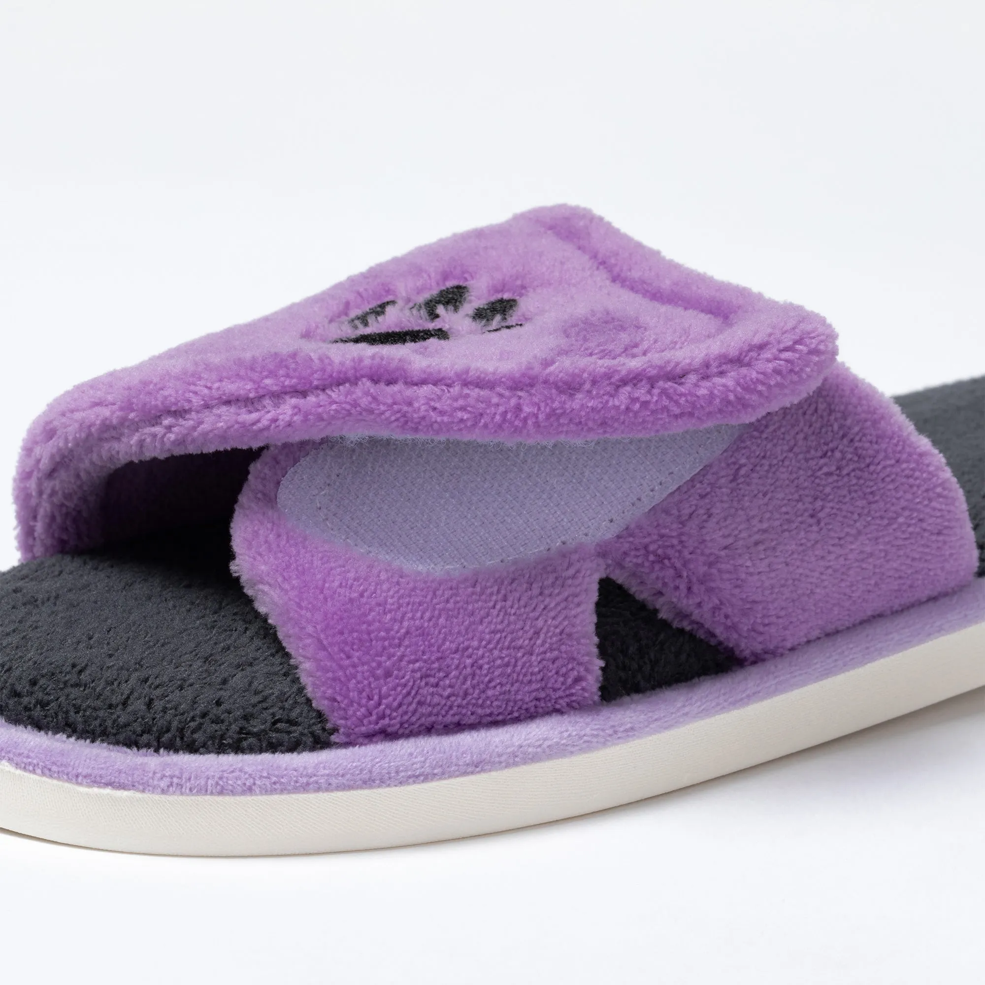 Paw Print Fleece Open Toe Slide Slippers