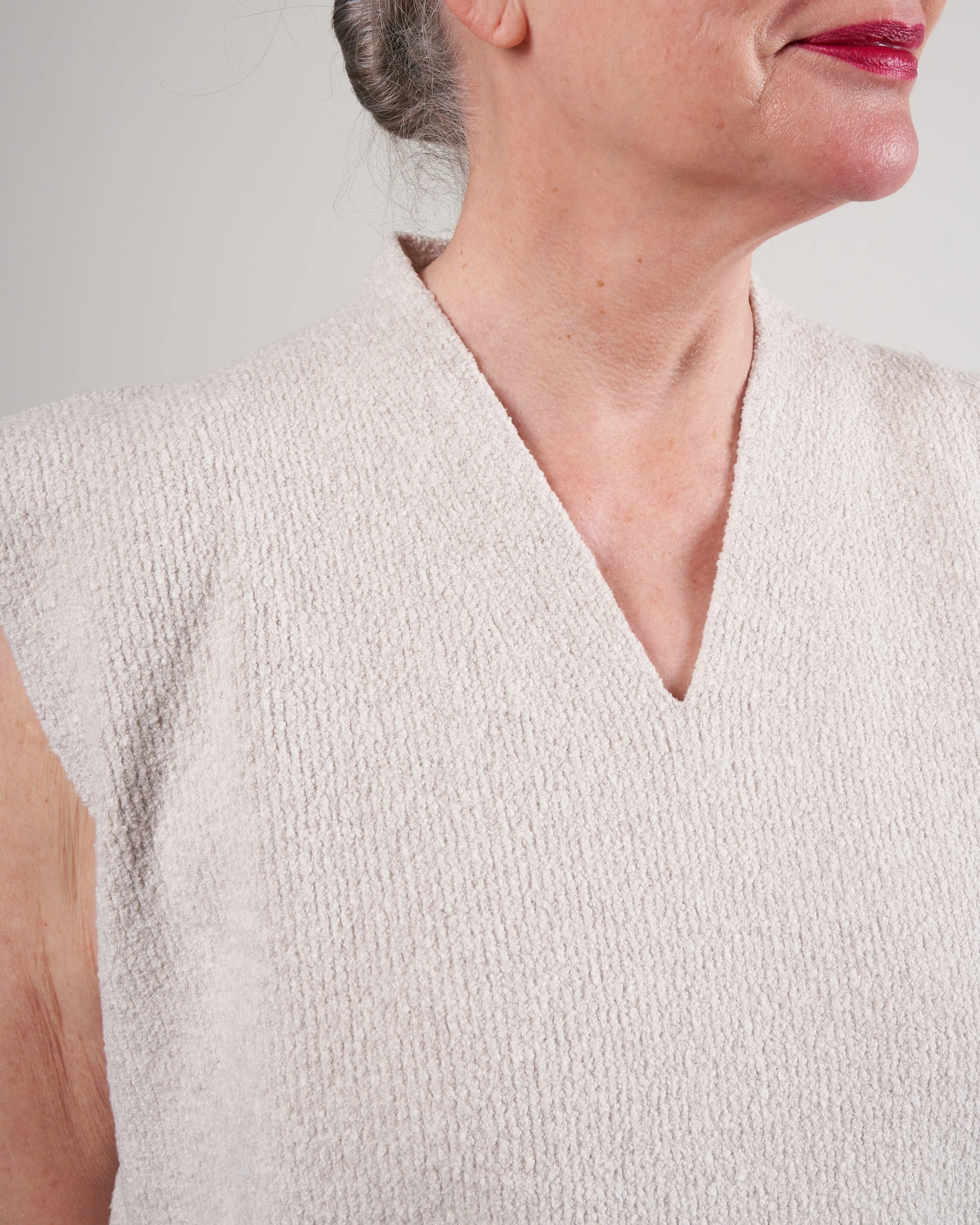 rib vest - chalk