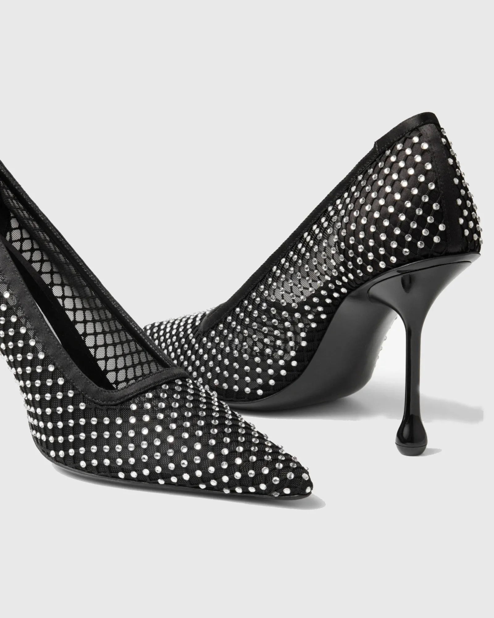 Sada Diamond Mesh Pumps In Black