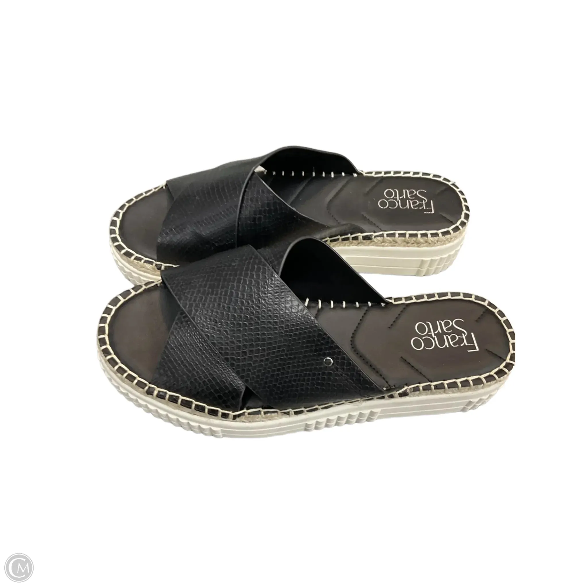 Sandals Heels Platform By Franco Sarto In Black, Size: 8.5
