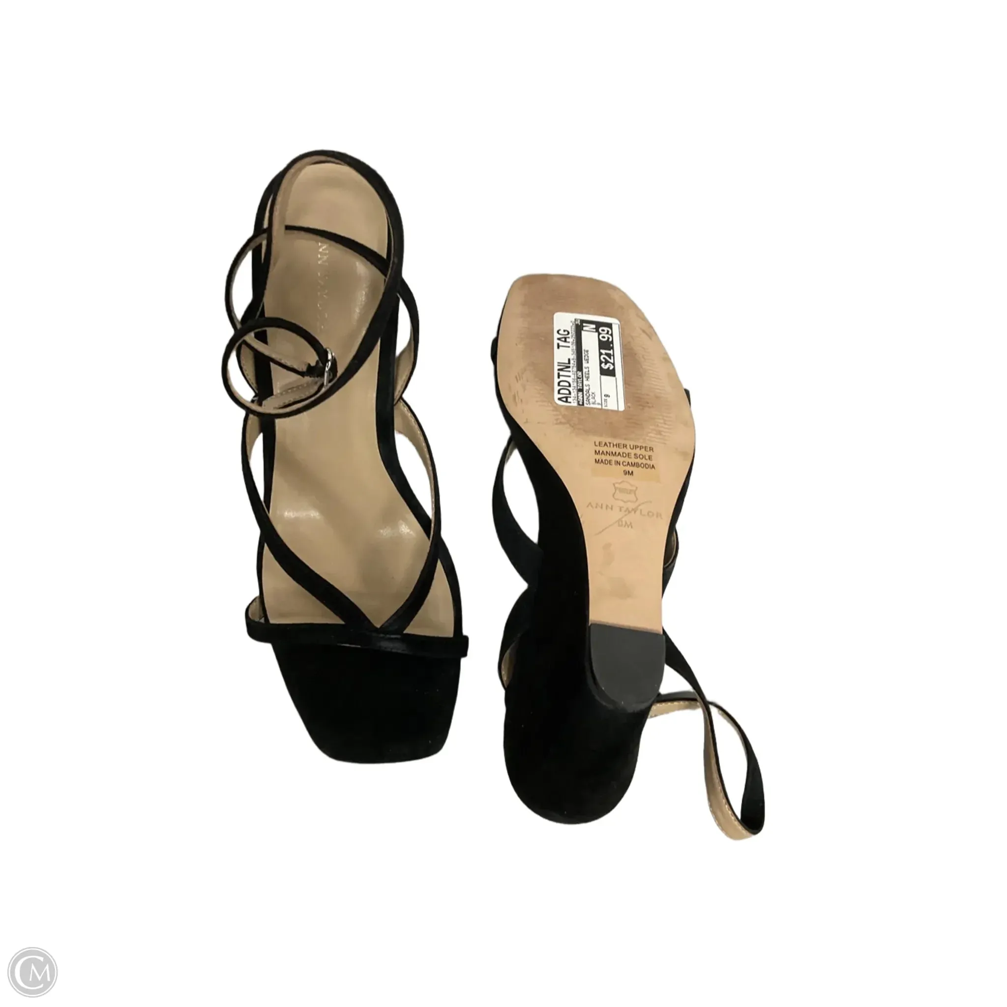 Sandals Heels Wedge By Ann Taylor In Black, Size: 9