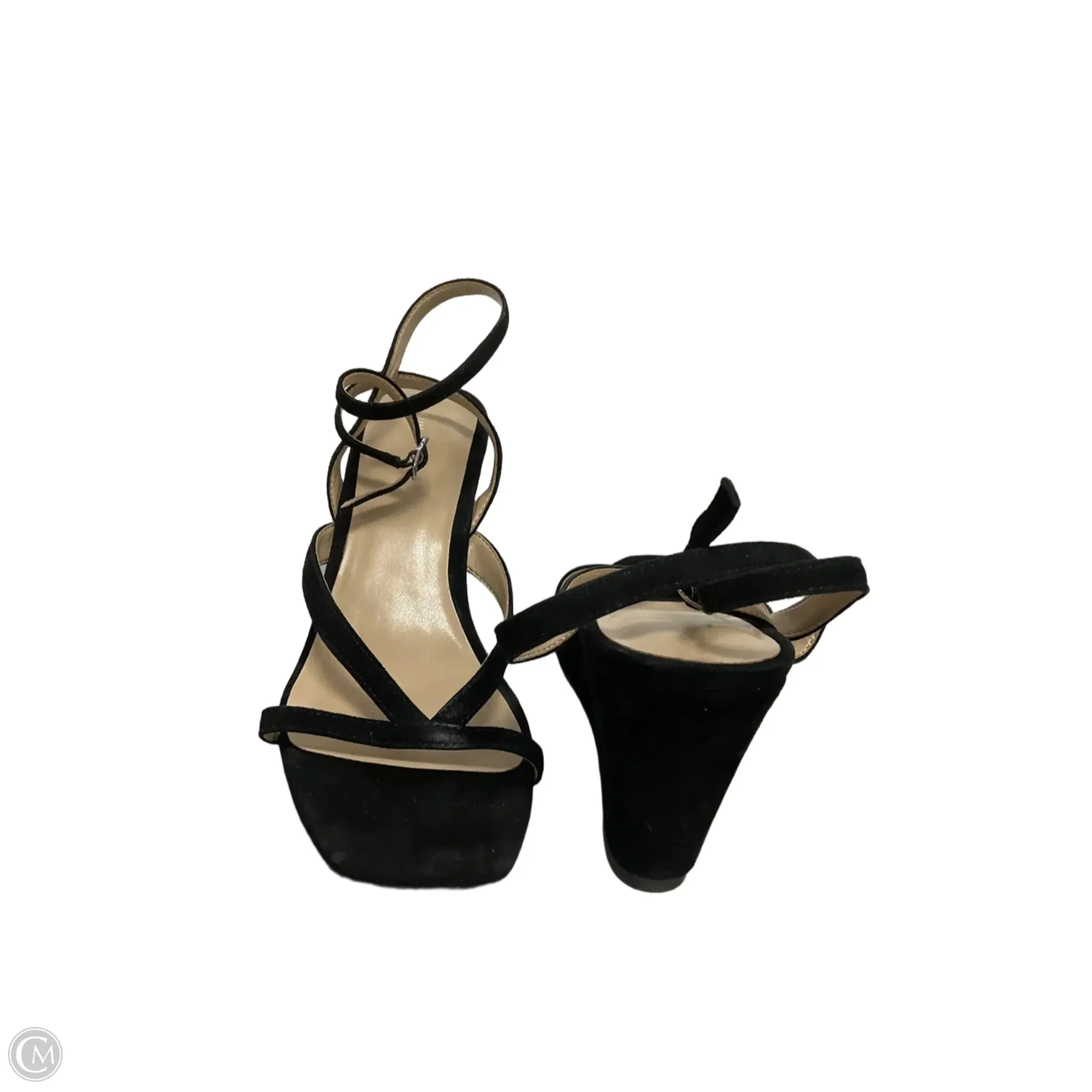Sandals Heels Wedge By Ann Taylor In Black, Size: 9