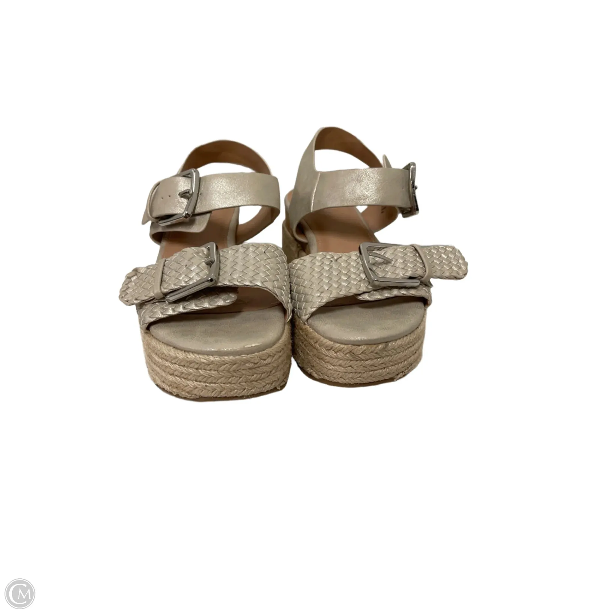 Sandals Heels Wedge By Wonderly In Gold, Size: 8