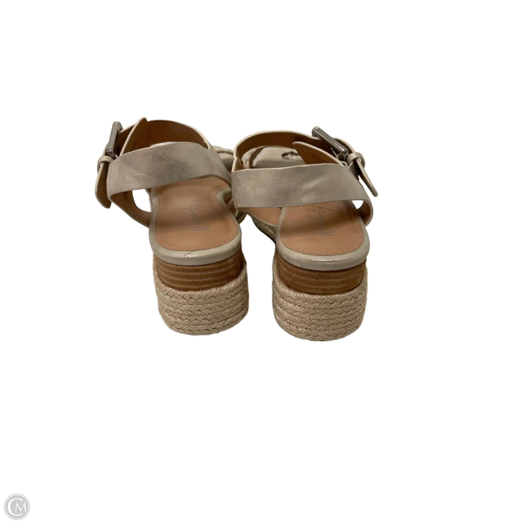 Sandals Heels Wedge By Wonderly In Gold, Size: 8