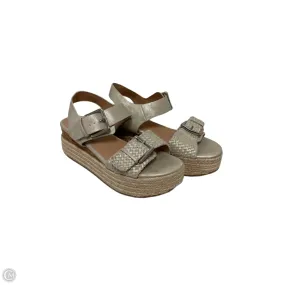 Sandals Heels Wedge By Wonderly In Gold, Size: 8