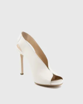 Seiko Fish Mouth Slingback Pumps In White
