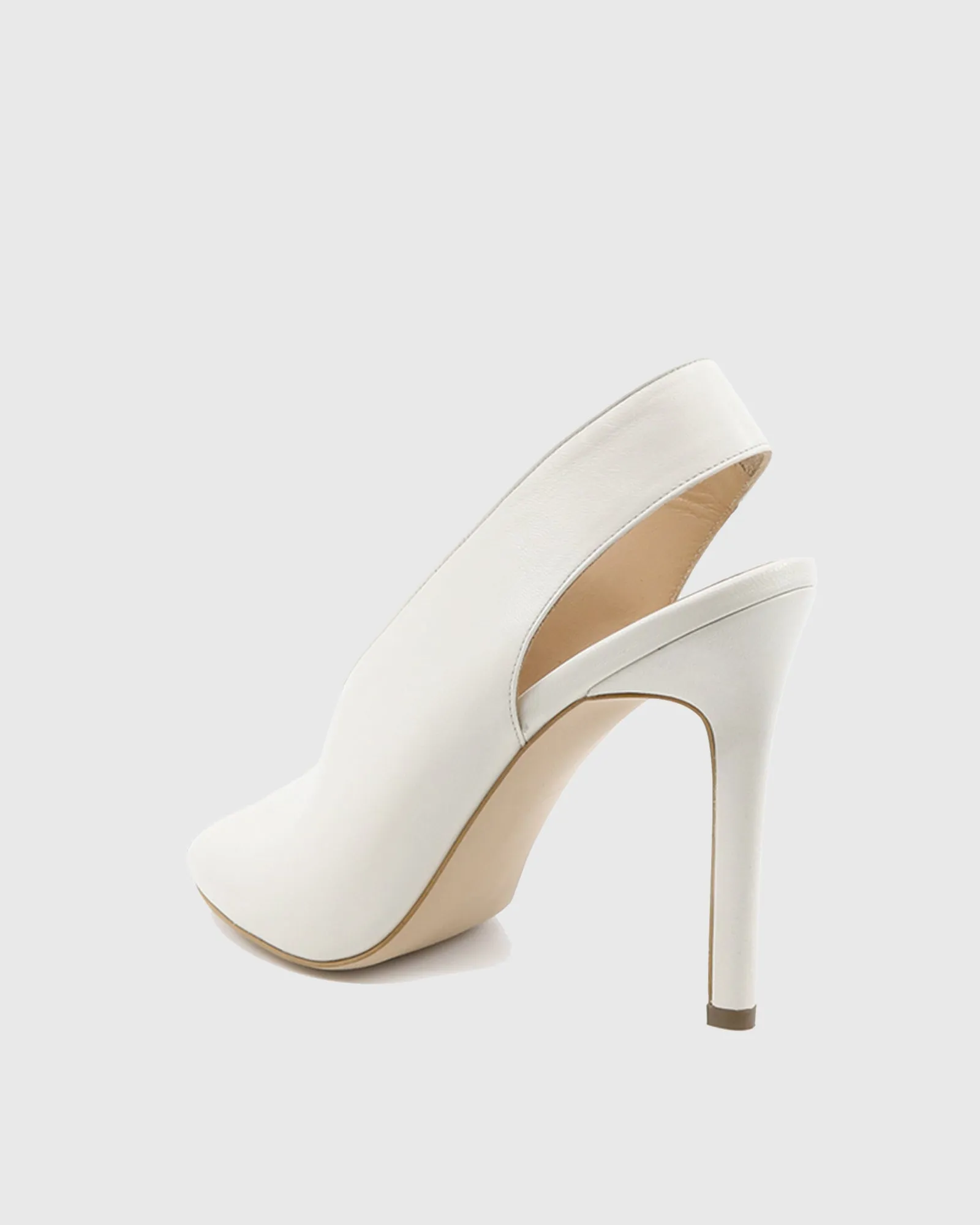 Seiko Fish Mouth Slingback Pumps In White
