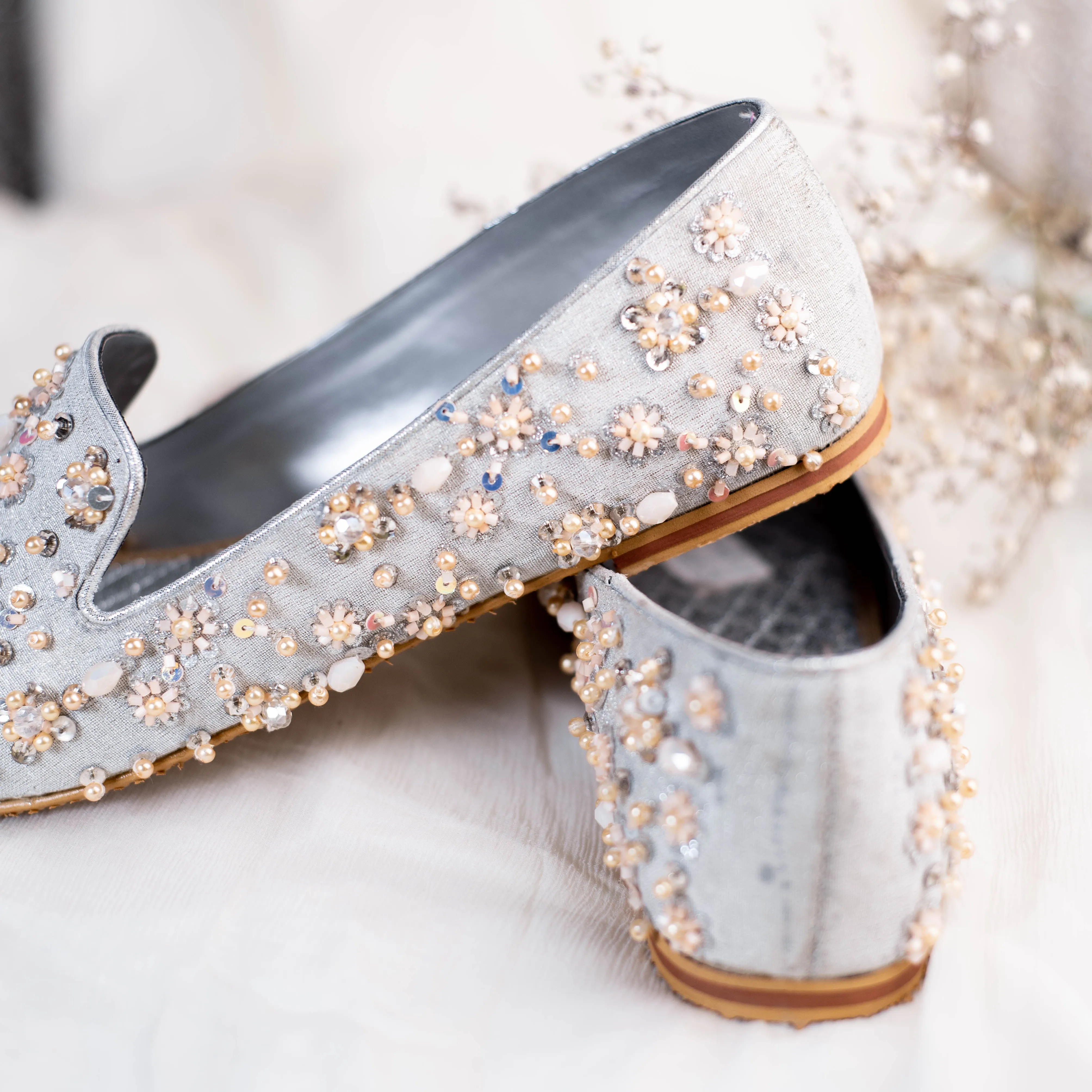 Silver Bridal Pumps