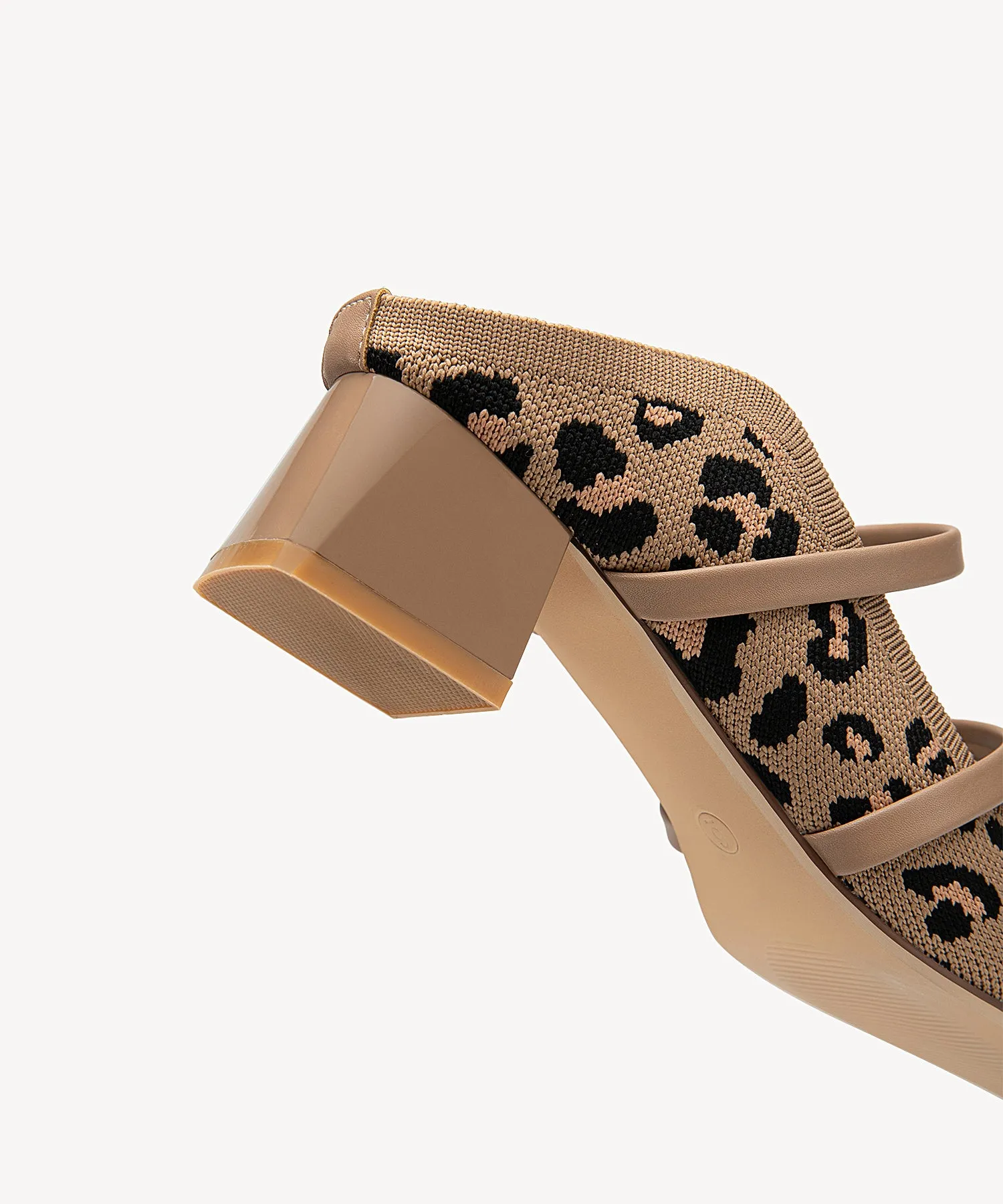 SoftWave Cut Out Block Heeled Mules leopard