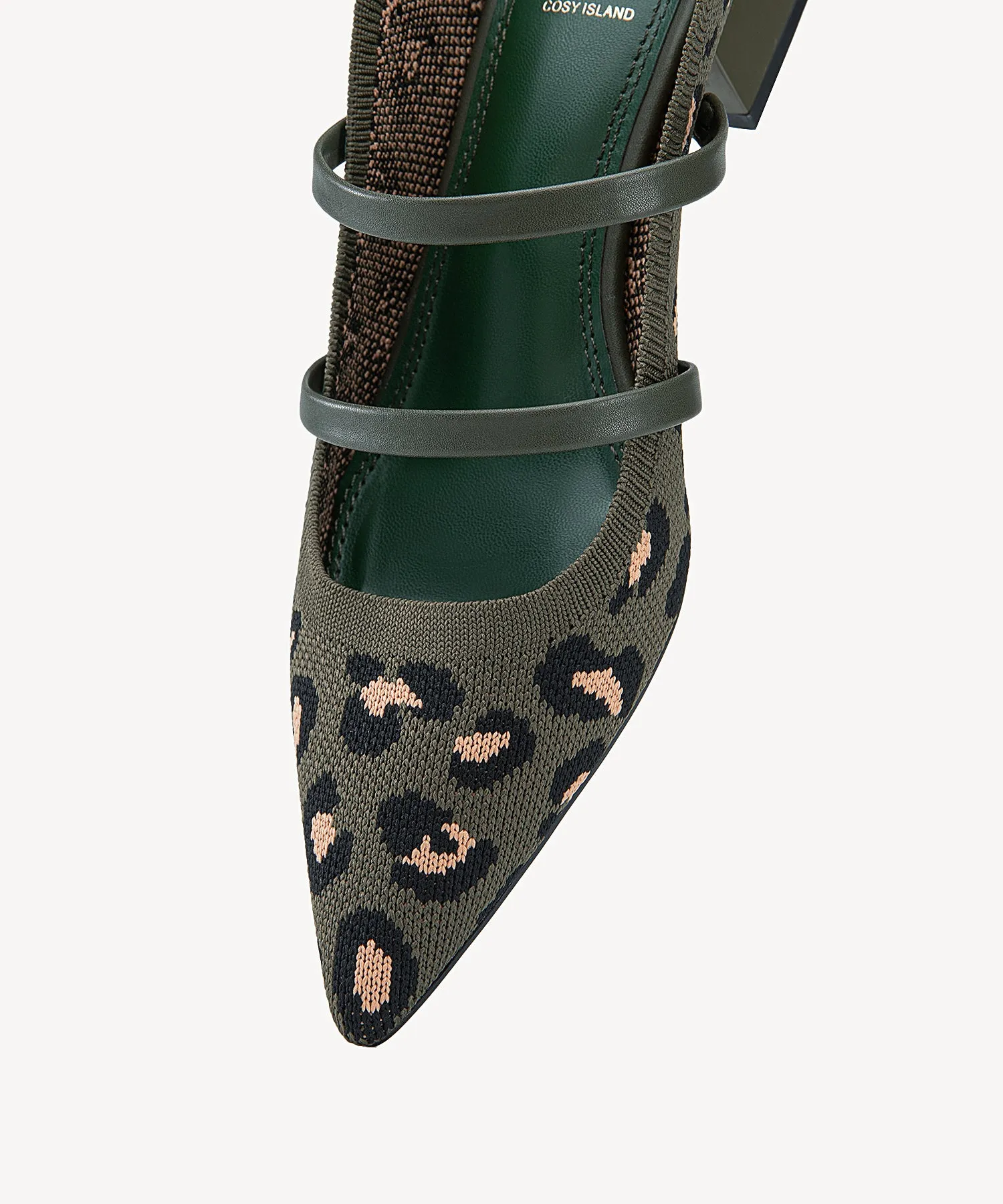 SoftWave Cut Out Block Heeled Mules leopard
