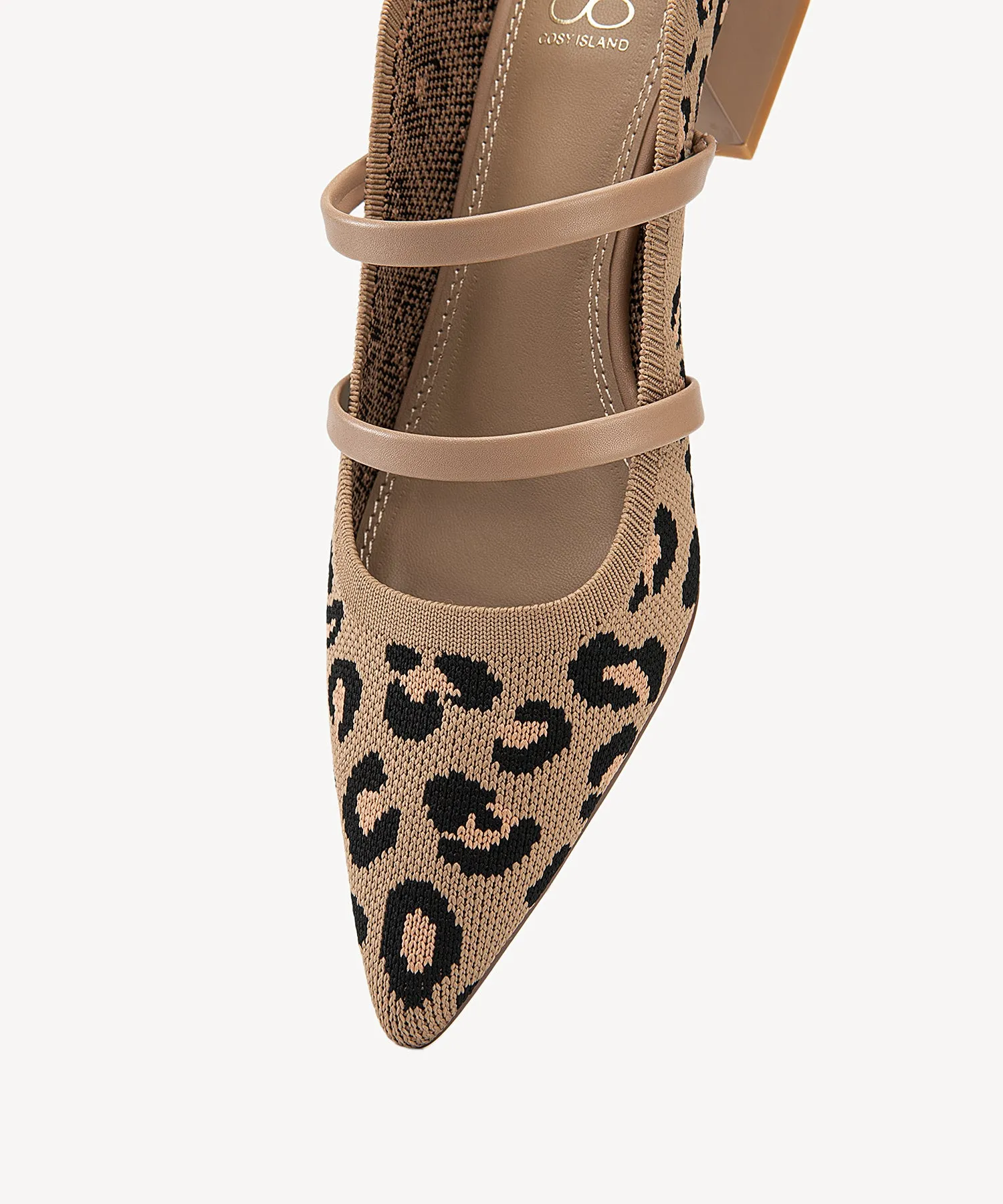 SoftWave Cut Out Block Heeled Mules leopard