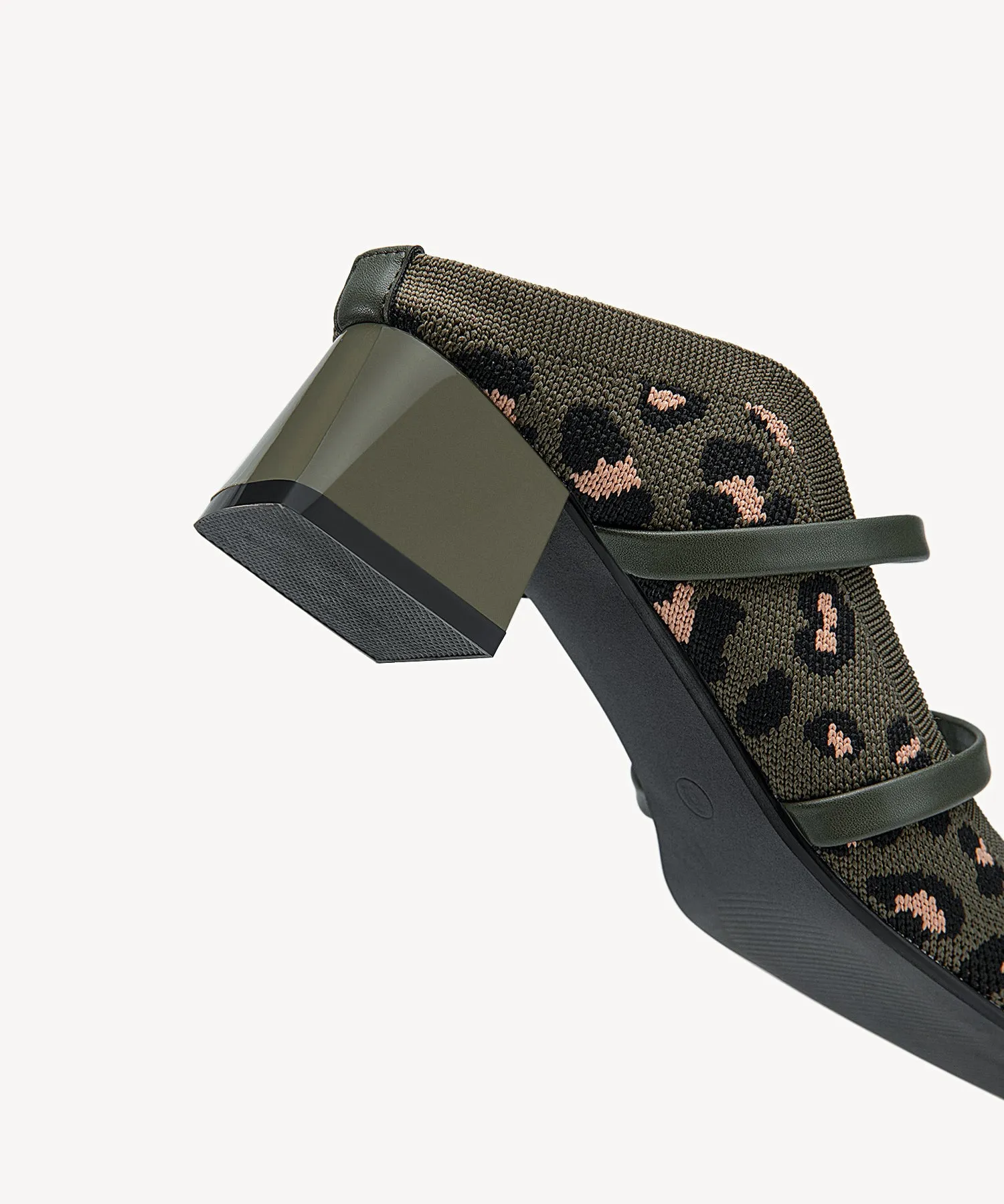 SoftWave Cut Out Block Heeled Mules leopard