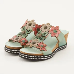Spring Step Shoes L'Artiste Damour Slide Sandals Women’s Leather Multi Color