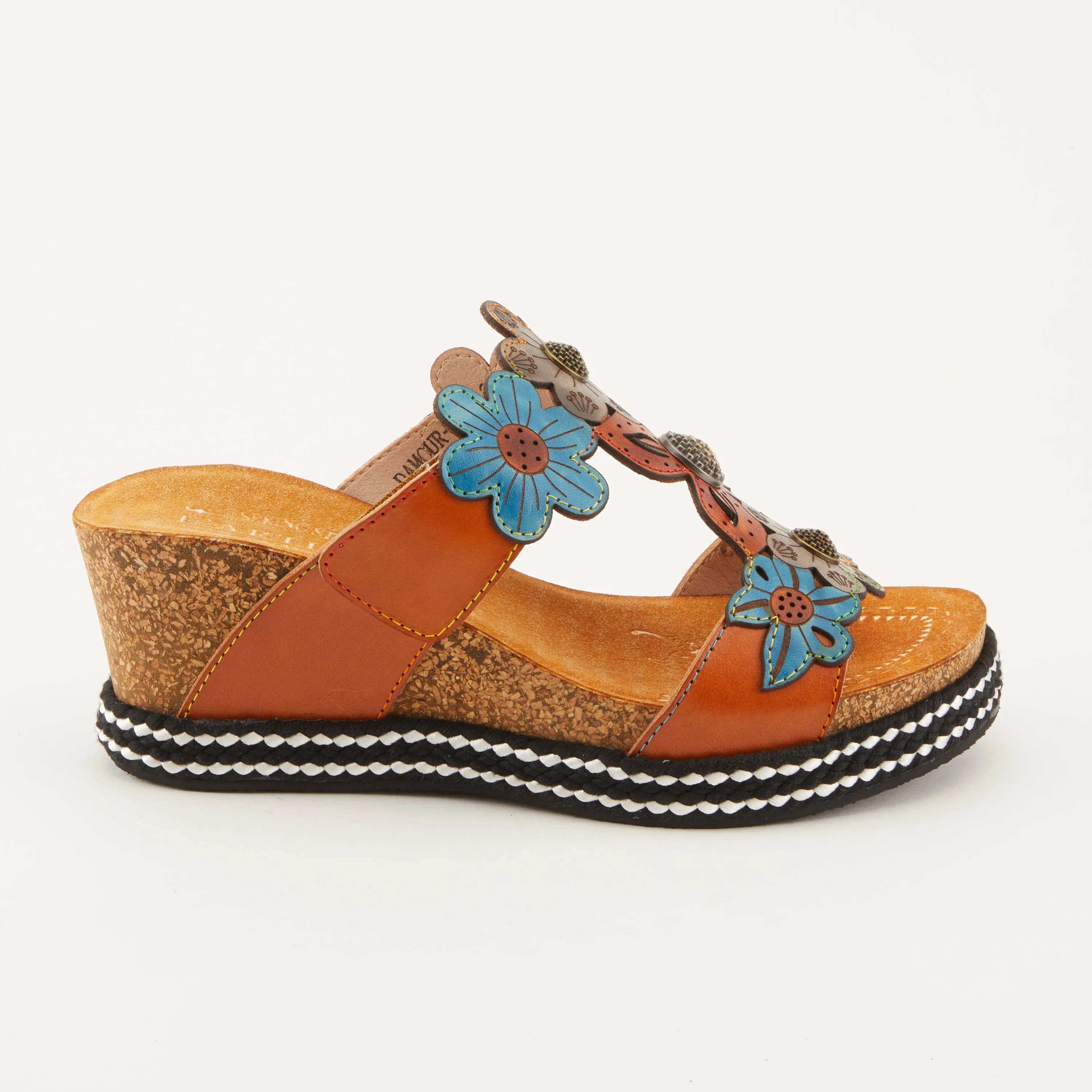 Spring Step Shoes L'Artiste Damour Slide Sandals Women’s Leather Multi Color
