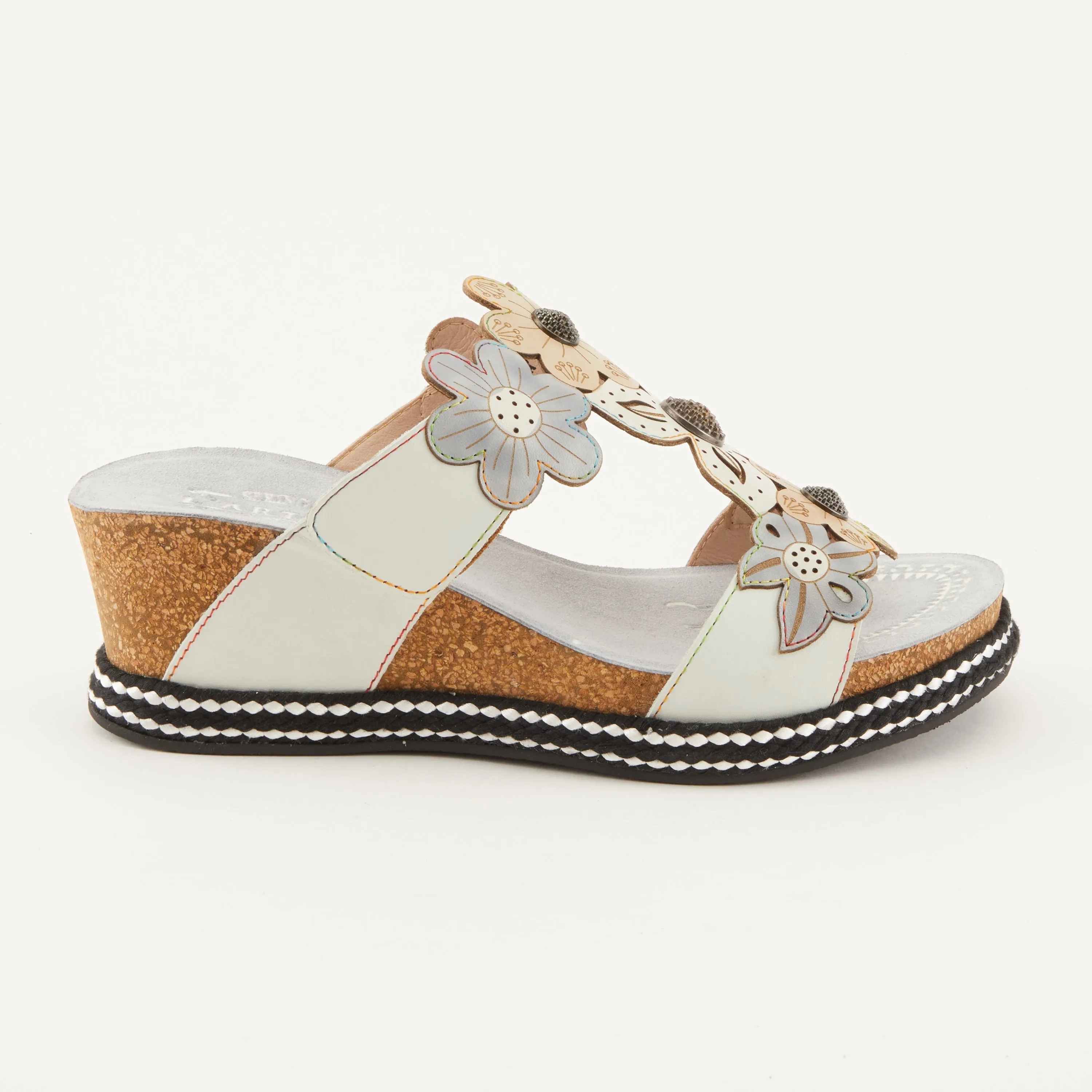 Spring Step Shoes L'Artiste Damour Slide Sandals Women’s Leather Multi Color