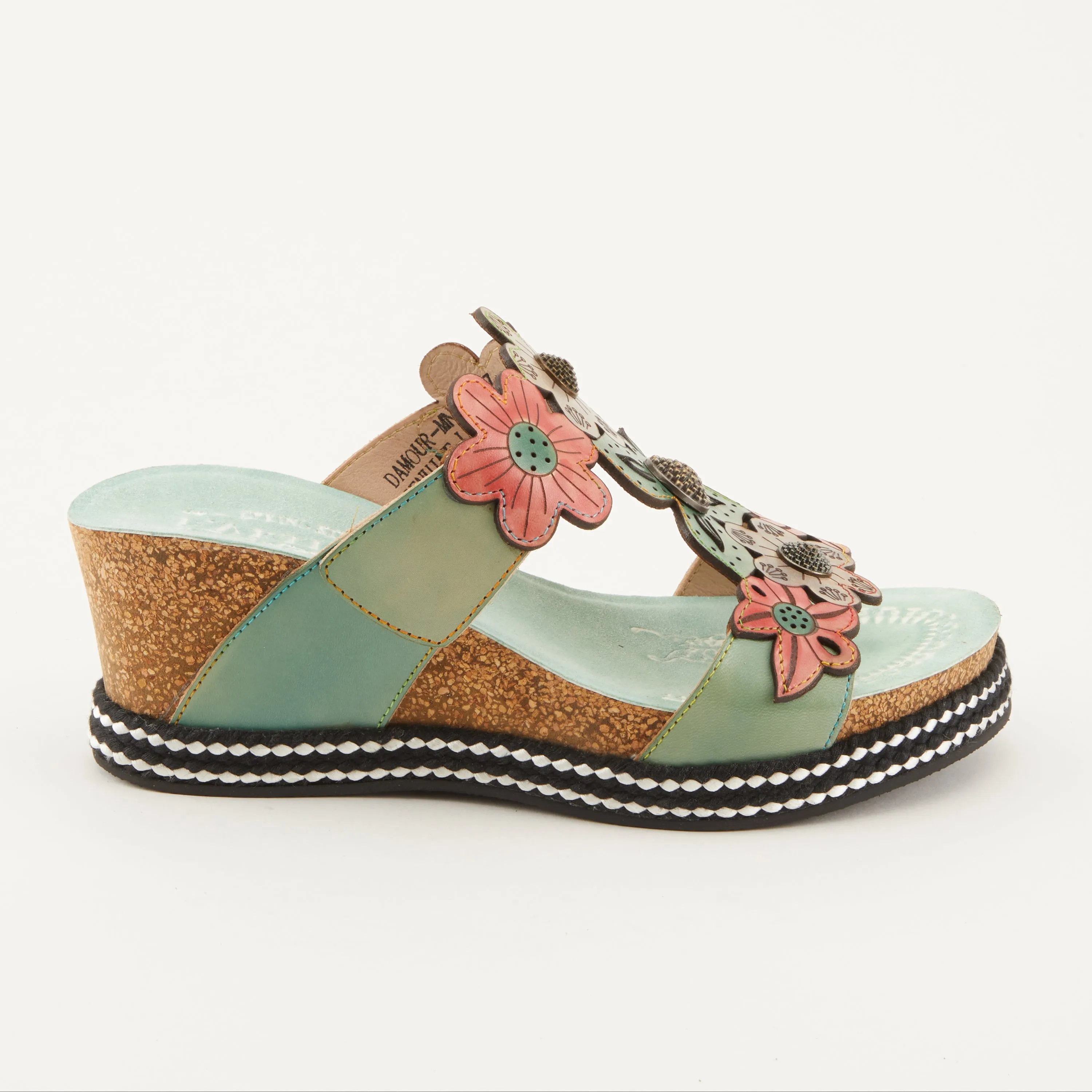 Spring Step Shoes L'Artiste Damour Slide Sandals Women’s Leather Multi Color