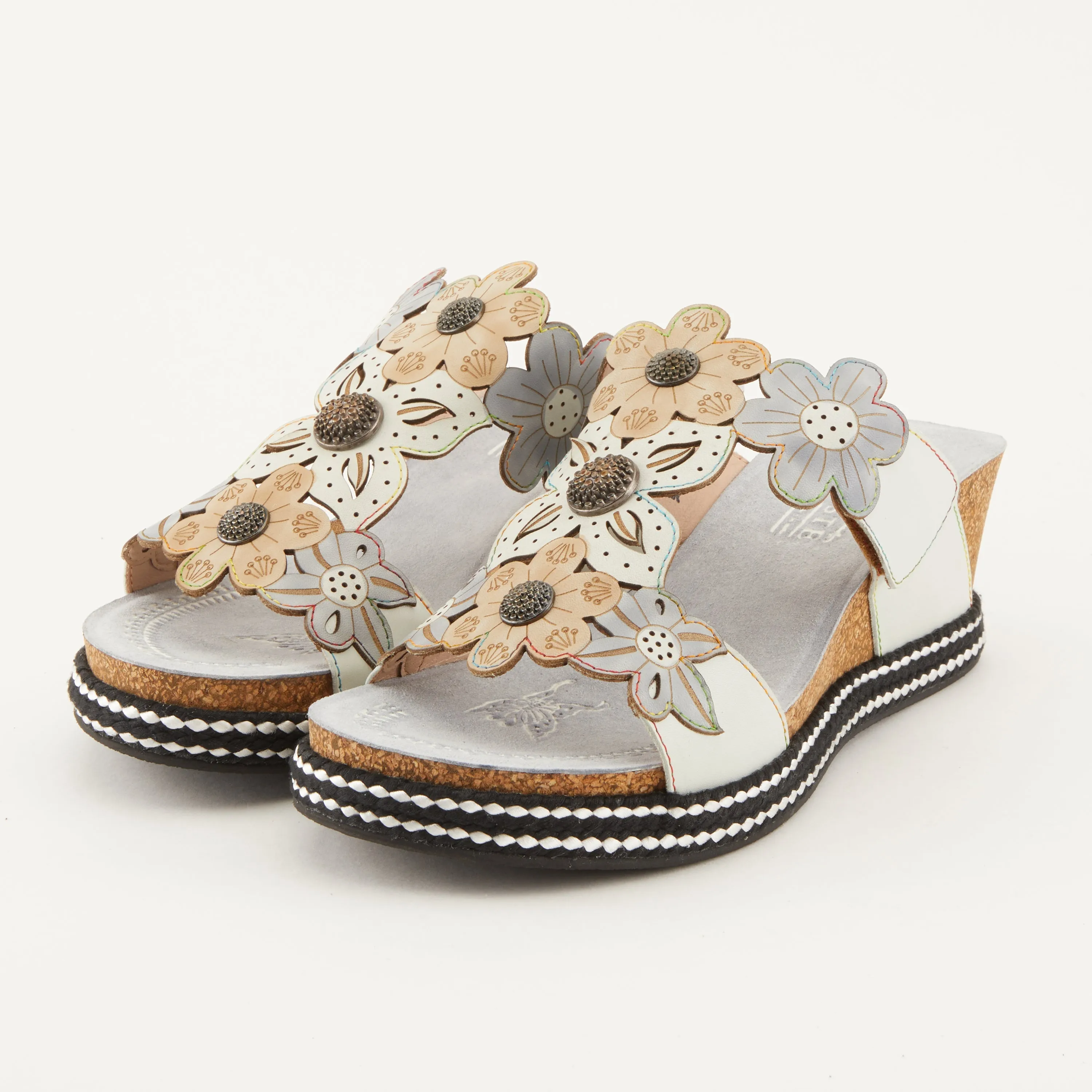 Spring Step Shoes L'Artiste Damour Slide Sandals Women’s Leather Multi Color