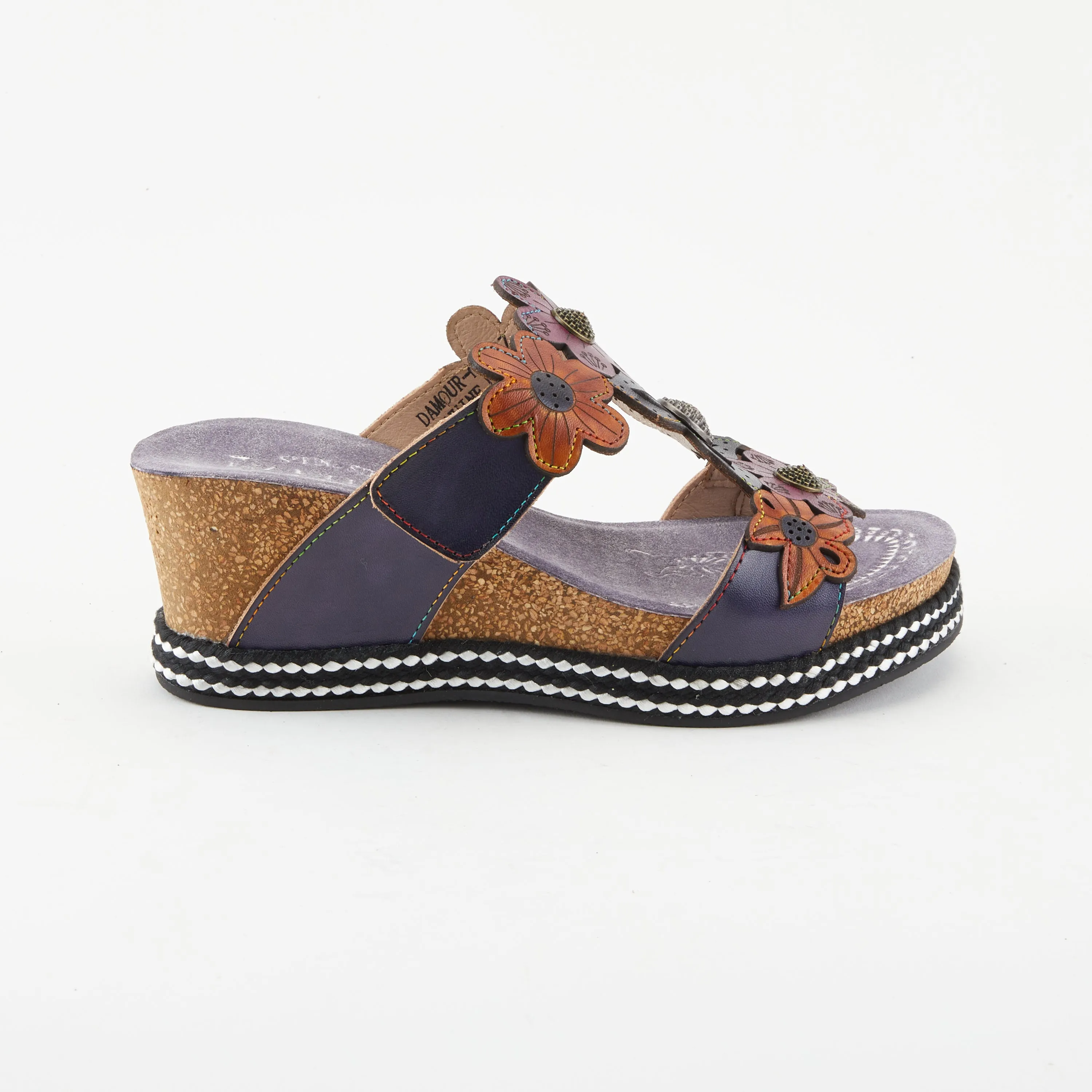 Spring Step Shoes L'Artiste Damour Slide Sandals Women’s Leather Multi Color