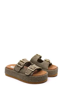 Steve Madden Karrigan Olive Raffia