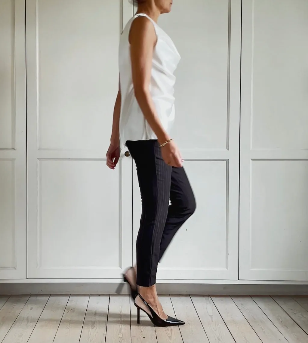 TOP WITH WATERFALL - WHITE
