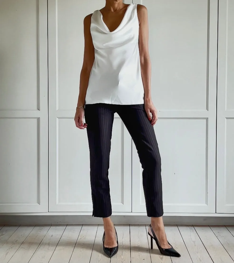 TOP WITH WATERFALL - WHITE