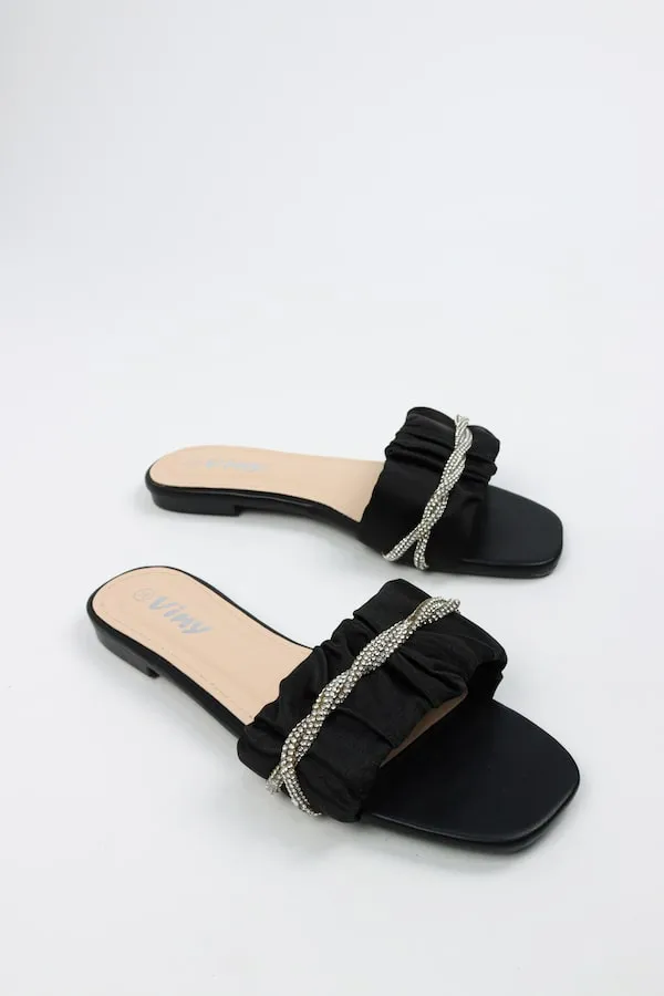 Viny - Women's Satin Bling Flats