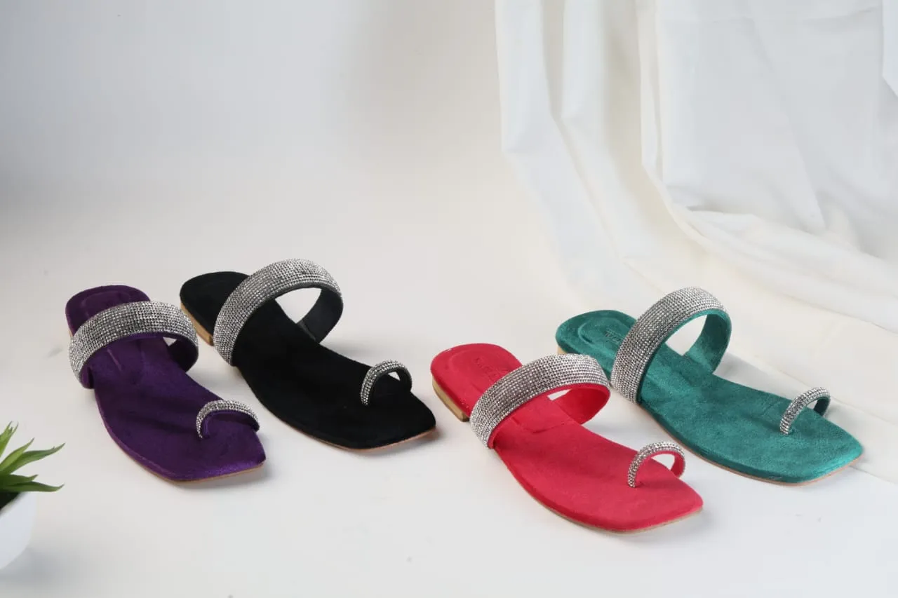 WALKBROS WOMEN'S MASH STRAP SLIPPERS - PURPLE
