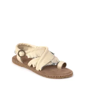 Wasaga Fringe Sandal - Cream LAST ONE SIZE 10
